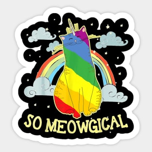 Cat  , Rainbow Unicorn, Unicat, Meowgical Zany Brainy Sticker